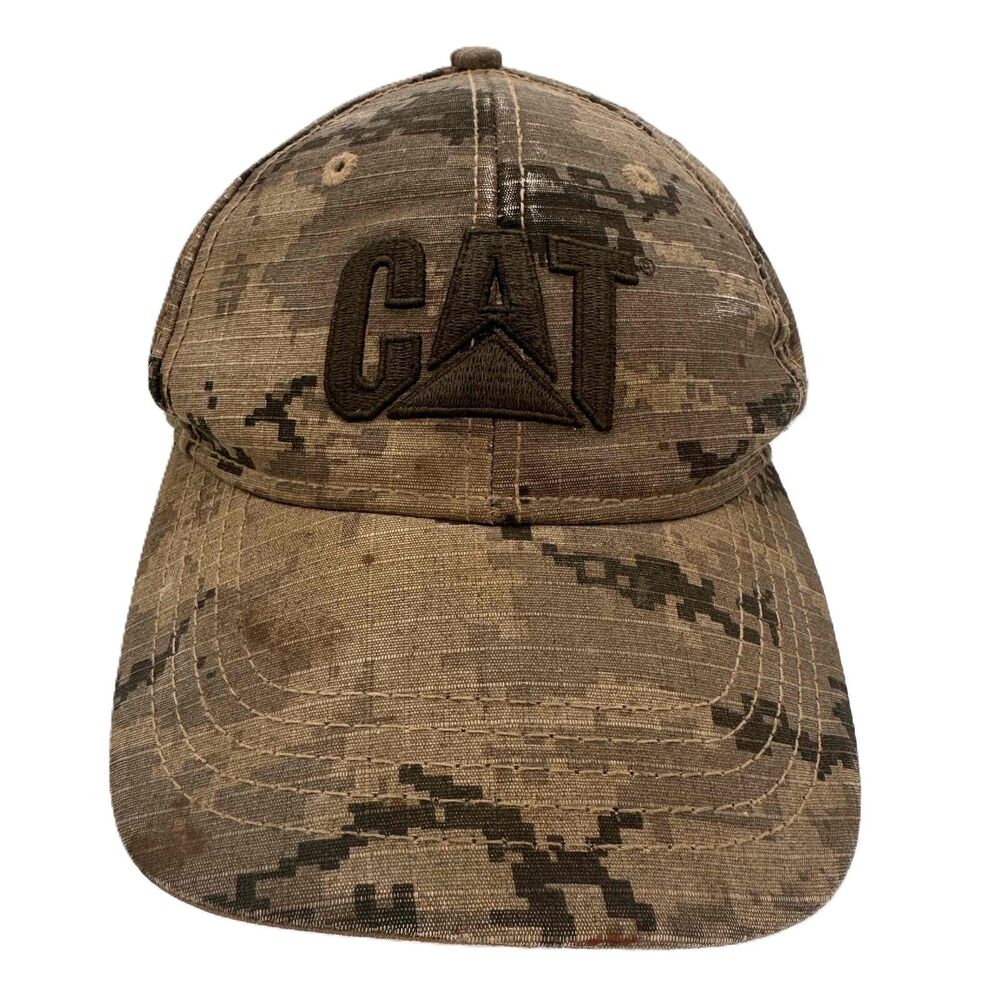 CAT Caterpillar Camouflage Print Embroidered Baseball Cap One Size